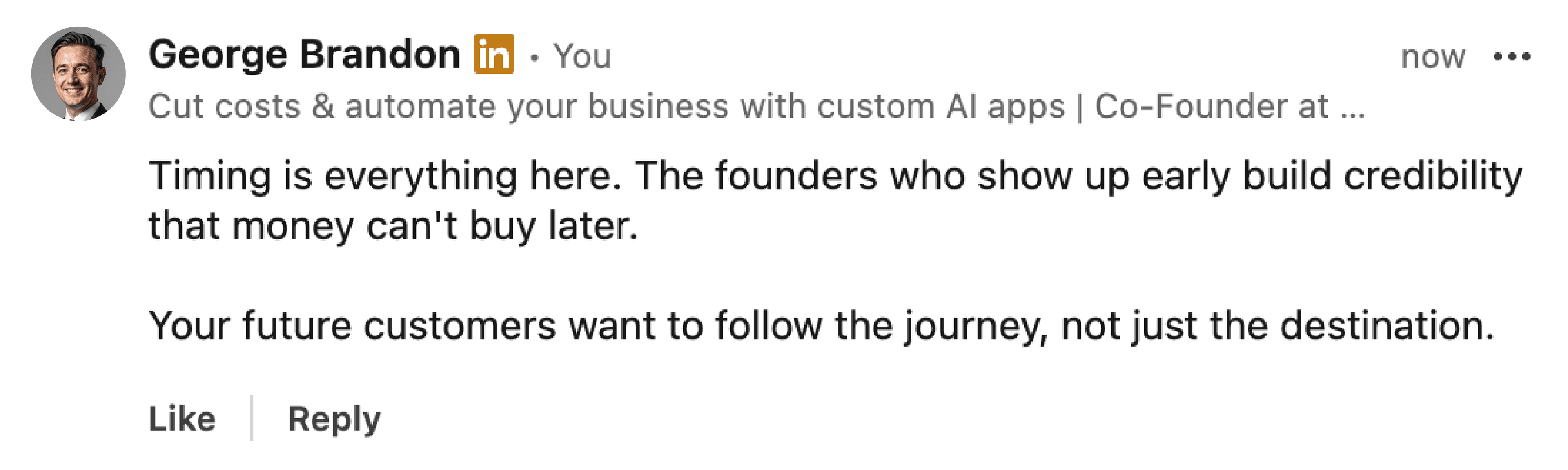 AI-generated comment by George Brandon